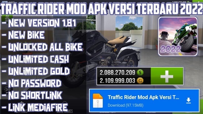 Download Traffic Rider Mod Apk Unlimited Money Terbaru